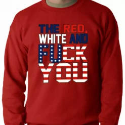 Bewild Red, White & F*ck You Adult Crewneck