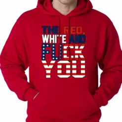 Bewild Red, White & F*ck You Adult Hoodie Say It Loud