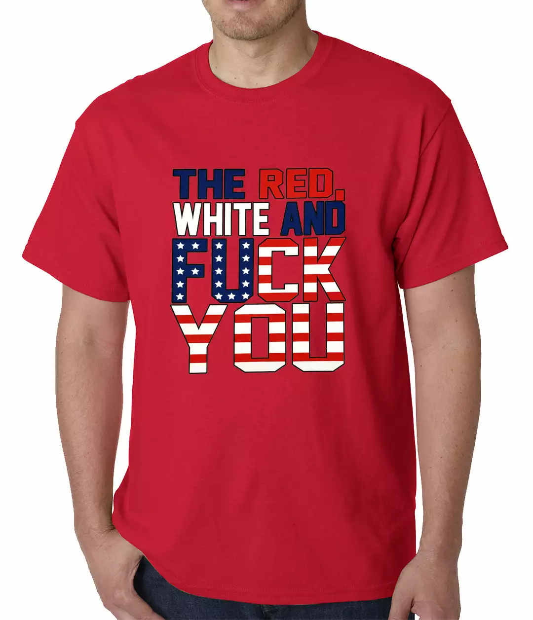 Bewild Red, White & F*ck You Mens T-shirt 6 Bewild Red, White & F*ck You Mens T-shirt