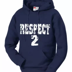 Bewild Sport Inspiration RESPECT 2 Jeter Baseball Adult Hoodie (Navy Blue)