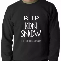 Bewild Comic Con & Gaming Clothing Video Game RIP Jon Snow - The North Remembers Adult Crewneck