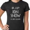 Bewild RIP Jon Snow - The North Remembers Ladies T-shirt Comic Con & Gaming Clothing Video Game