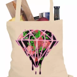 Bewild Roses Dripping Diamond Tote Bag Cool Funny & Offensive