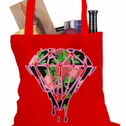 Bewild Roses Dripping Diamond Tote Bag Cool Funny & Offensive