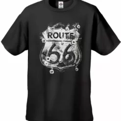 Bewild Route 66 Sign With Bullet Holes Men's T-Shirt