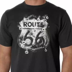 Bewild Route 66 Sign With Bullet Holes Men's T-Shirt