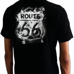 Bewild Route 66 Sign With Bullet Holes Men's T-Shirt