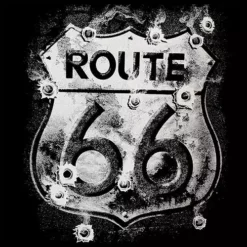 Bewild Route 66 Sign With Bullet Holes Men's T-Shirt