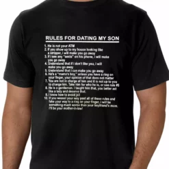 Bewild Cool Funny & Offensive Rules For Dating My Son Men's T-Shirt 15 Bewild Cool Funny & Offensive Rules For Dating My Son Men's T-Shirt