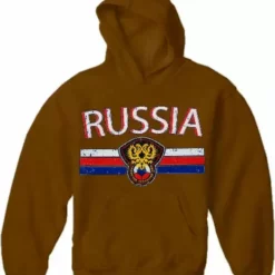 Bewild Nationality & Ethnic Russia Vintage Shield International Hoodie