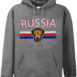 Bewild Nationality & Ethnic Russia Vintage Shield International Hoodie