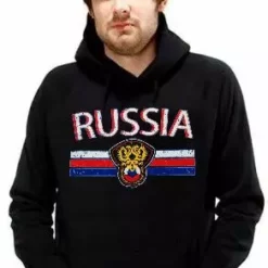 Bewild Nationality & Ethnic Russia Vintage Shield International Hoodie