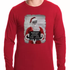 Bewild Santa Mug Shot Funny Thermal Shirt