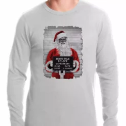 Bewild Santa Mug Shot Funny Thermal Shirt