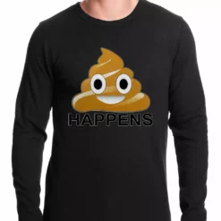 Bewild Sh*t Happens Funny Emoji Thermal Shirt