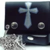 Bewild Wallets & Chains Silver Cross Genuine Leather Chain Wallet
