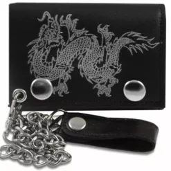 Bewild Silver Dragon Genuine Leather Chain Wallet Wallets & Chains