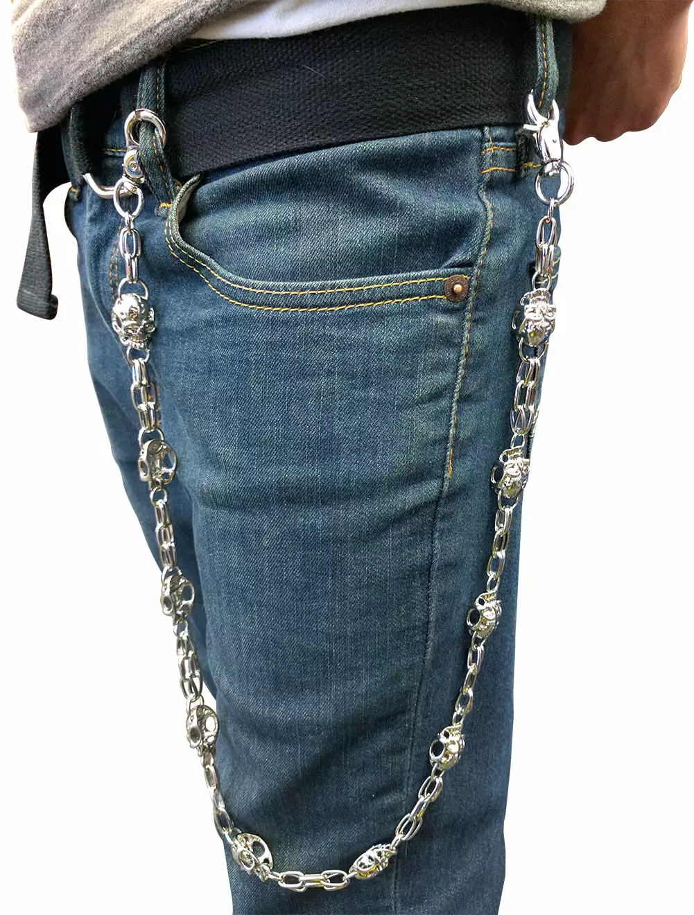 Bewild Silver Skull Of Death Jean And Wallet Chain 5 Bewild Silver Skull Of Death Jean And Wallet Chain