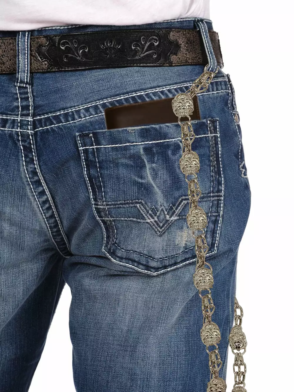 Bewild Silver Skull Of Death Jean And Wallet Chain 11 Bewild Silver Skull Of Death Jean And Wallet Chain