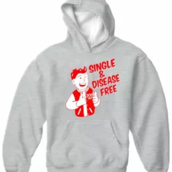 Bewild Men's T-Shirts Single & Disease Free Hoodie