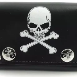 Bewild Skull & Cross Bones Genuine Leather Wallet Wallets & Chains