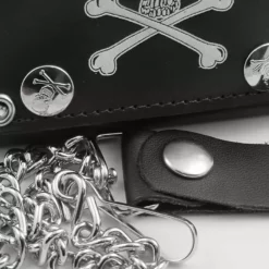 Bewild Skull & Cross Bones Genuine Leather Wallet Wallets & Chains