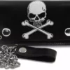 Bewild Skull & Crossbones 6 Inch Biker Leather Chain Wallet