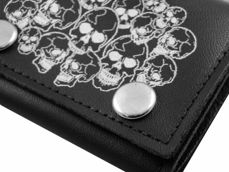 Bewild Wallets & Chains Genuine Leather Chain Wallet With Silver Skull Heads 5 Bewild Wallets & Chains Genuine Leather Chain Wallet With Silver Skull Heads