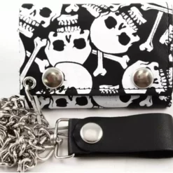 Bewild Skulls All Over Genuine Leather Chain Wallet 10 Bewild Skulls All Over Genuine Leather Chain Wallet