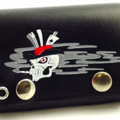 Bewild Smokin' Ace Skull Genuine Leather Chain Wallet Wallets & Chains