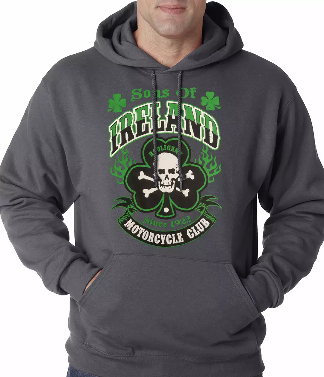 Bewild Sons Of Ireland Shamrock Skull Biker Hoodie 6 Bewild Sons Of Ireland Shamrock Skull Biker Hoodie