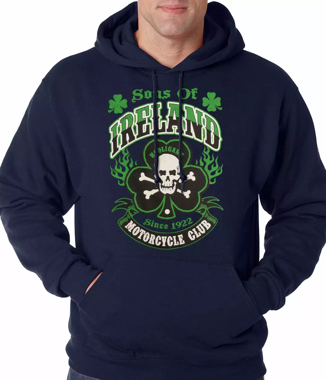 Bewild Sons Of Ireland Shamrock Skull Biker Hoodie 10 Bewild Sons Of Ireland Shamrock Skull Biker Hoodie