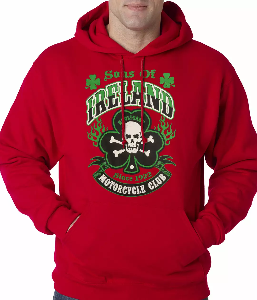 Bewild Sons Of Ireland Shamrock Skull Biker Hoodie 11 Bewild Sons Of Ireland Shamrock Skull Biker Hoodie