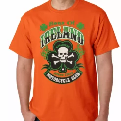 Bewild Sons Of Ireland Shamrock Skull Biker Mens T-shirt Men's T-Shirts