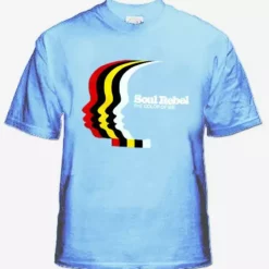 Bewild Soul Rebel The Color Of We Faces Men's T-Shirt (Light Blue)