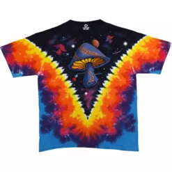 Bewild Liquid Blue Space Mushrooms Tie Dye T-shirt