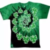 Bewild Liquid Blue Spiral Clover Irish Green Tie Dye T-Shirt 1 Bewild Liquid Blue Spiral Clover Irish Green Tie Dye T-Shirt