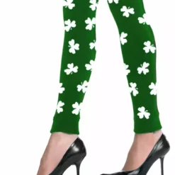 Bewild Accessories St. Patrick’s Day All Over Shamrocks Leg Warmers (Green With White Shamrocks)