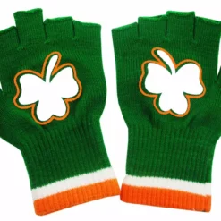 Bewild St. Patrick's Day Fingerless Shamrock Gloves (Pair) Accessories