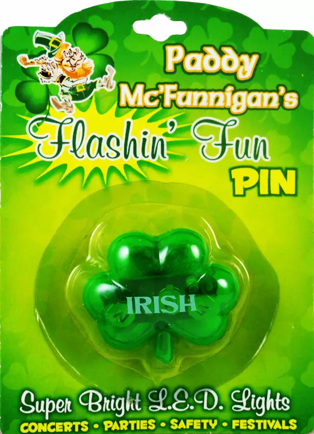 Bewild Accessories St. Patrick's Day Jumbo Flashing Shamrock Pin 5 Bewild Accessories St. Patrick's Day Jumbo Flashing Shamrock Pin