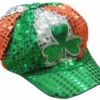 Bewild St. Patrick's Day Sequin Shamrock Tri-color Newsboy Hat