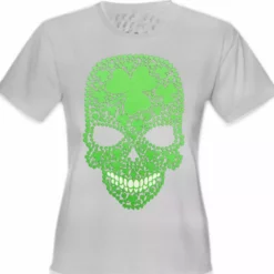 Bewild Women's T-Shirts St. Patrick's Day Shamrock Sugar Skull Girl's T-Shirt 14 Bewild Women's T-Shirts St. Patrick's Day Shamrock Sugar Skull Girl's T-Shirt