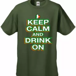 Bewild St. Patrick's Day Shirts - Keep Calm And Drink On Men's T-Shirt Men's T-Shirts