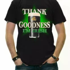 Bewild Men's T-Shirts St. Patrick's Day Tees - Thank Goodness I'm Irish T-Shirt