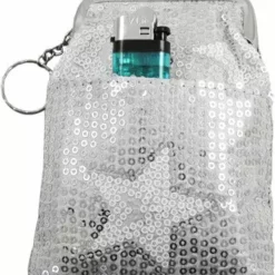 Bewild Star Studded Sequin Cigarette Purse With Lighter Holder