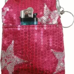 Bewild Star Studded Sequin Cigarette Purse With Lighter Holder
