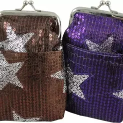 Bewild Star Studded Sequin Cigarette Purse With Lighter Holder