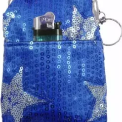 Bewild Star Studded Sequin Cigarette Purse With Lighter Holder