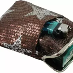 Bewild Star Studded Sequin Cigarette Purse With Lighter Holder