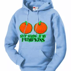 Bewild Halloween Shirt - Stop Staring At My Pumpkins Adult Hoodie